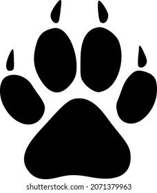 Tiger footprint icon with flat style. Isolated vector tiger footprint icon image on a white background.
