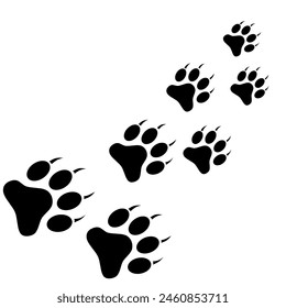 Tiger footprint icon in flat style. Icon image of tiger footprints, on a white background.