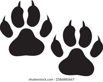 tiger footprint, Tiger footprint icon in flat style.