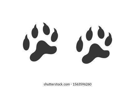 Tiger footprint logo. Isolated tiger footprint on white background