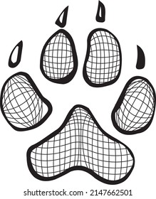 Tiger Footprint Vector Drawing 3d