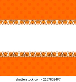 Tiger with frame for banner, poster, and greeting card
