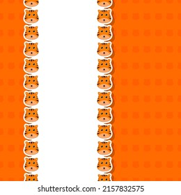 Tiger with frame for banner, poster, and greeting card