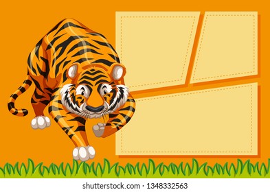 tiger with a frame illustration