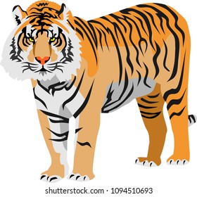 Tiger Front Vector Stock Vector (Royalty Free) 1094510693 | Shutterstock