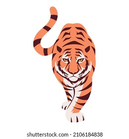 tiger front view icon flat