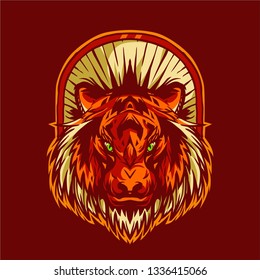 Tiger full color vector illustration fo t shirt design template