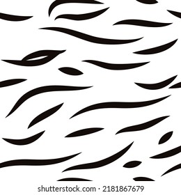 Tiger fur texture. Seamless pattern. Cartoon style. black and white