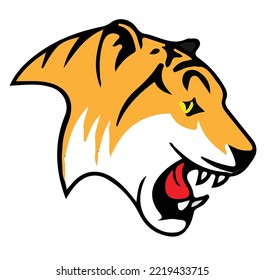 tiger furious face vector logo for business-branding symbol of brave-hunter icon