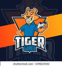 tiger gamer mascot logo design