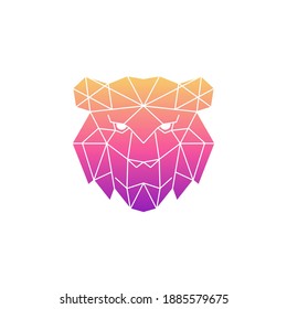 tiger geometric gradation color style. animal vector illustration. animal wall art