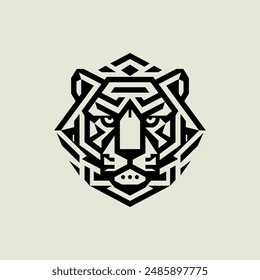 Tiger Geometric Logo Icon Illustration Vector Design