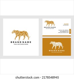 Tiger geometric logo template with business card design
