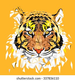 Tiger geometric pattern Low polygon  - Vector illustration

