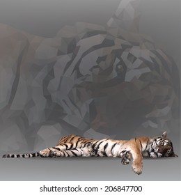 Tiger in geometrical style. Vector illustration