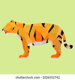 Tiger in geometry. Vector illustration.