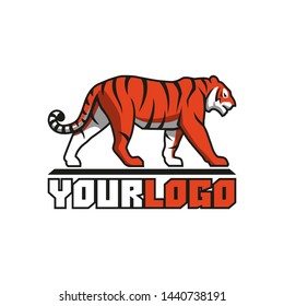 tiger going logo sign emblem vector illustration
