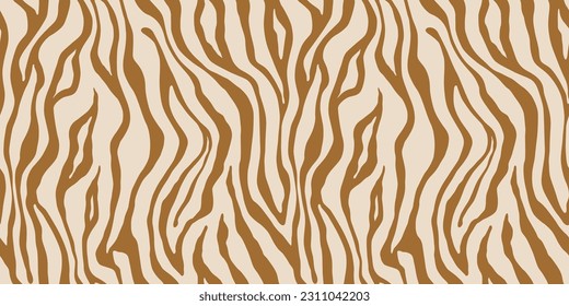 Tiger gold seamless pattern. Vector animal skin print. Fashion stylish organic texture. 