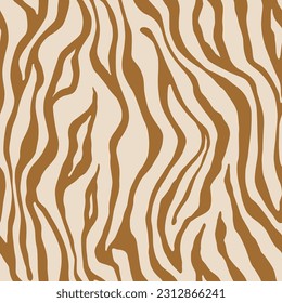 Tiger gold seamless pattern. Vector animal skin print. Fashion stylish organic texture. 