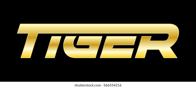 Tiger golden text letter logo