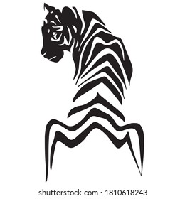 diseño gráfico tigre ilustración vectorial, icono, dibujo a mano, logotipo, uso en impresión