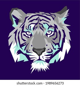 Tiger. grayscale style tiger head. suitable for logos, t-shirt screen printing, stickers, book covers etc. editeble. eps file