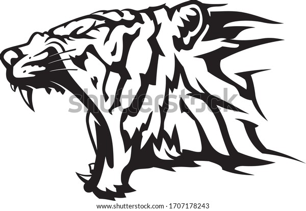 Tiger Growling Rage Isolated Illustration Stock Vector (Royalty Free ...