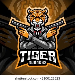 Tiger gunner esport mascot logo