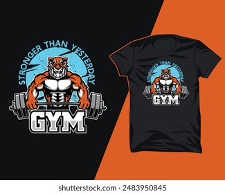 tiger gym muscle t shirt design