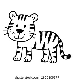 Tiger hand draw icon