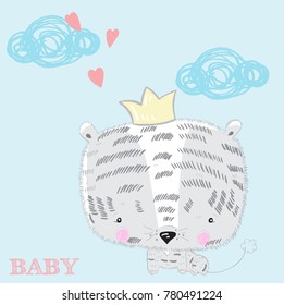 tiger hand drawn illustration vector.