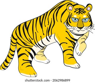 Ilustración vectorial dibujada a mano del tigre