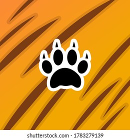 Tiger Hand Vector Illustration of International Tiger Day 29th July, awareness for tiger conservation.
