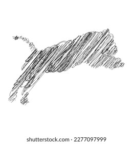 tiger Hand-drawn scribble line art on white background vector illustration design