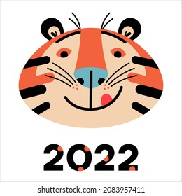 Tiger head for 2022 new year.