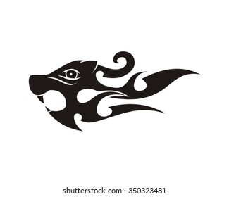 tiger head abstract tribal vector