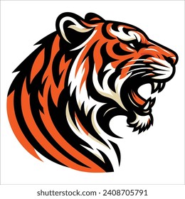 Tiger head , Angry Tiger face logo vector