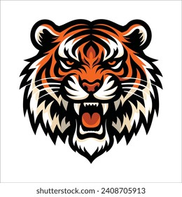 Tiger head , Angry Tiger mascot logo design