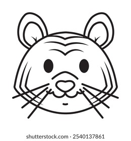 tiger head animal icon linear isolated