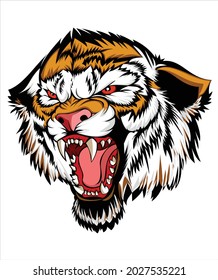 Tiger head animal symbol mascot illustration vector graphic predator