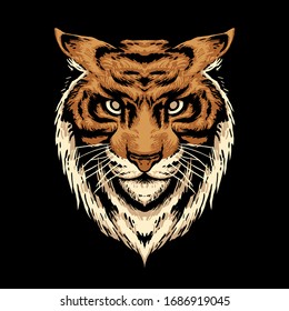 Tiger Head Art Vector Illustration Stock Vector (Royalty Free ...