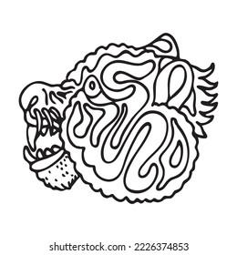 tiger head with big cheeks