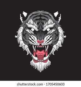 Tiger Head with in black background