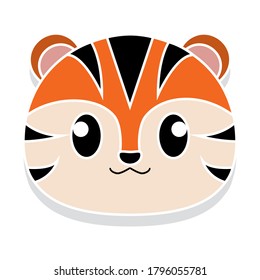 Tiger head cartoon. Animal cartoon icon - Vector