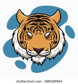 Tiger Head Cartoon Character Illustration Design