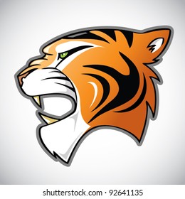 tiger head - cartoon illustration