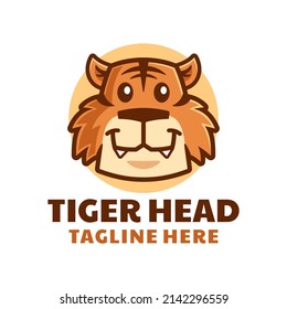 Tiger Head Cartoon Logo Design