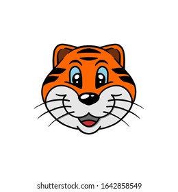 Tiger head cartoon mascot logo element 