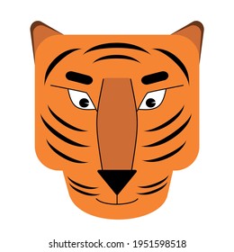 Tiger head cartoon vector illustration