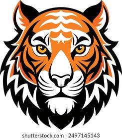 Tiger Head Cartoon Vector Illustration